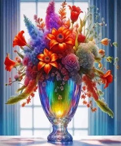 Glass Flower Vase Art Diamond Painting