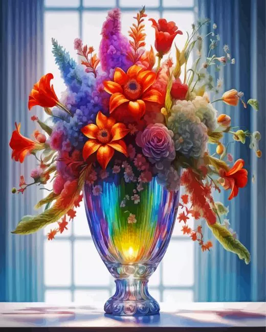 glass flower vase art Diamond Paintings Glass Flower Vase Art Diamond Painting