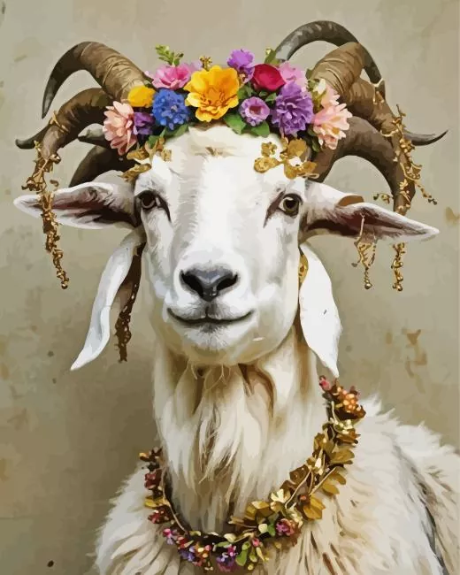 goat crown art Diamond Paintings Goat Crown Art Diamond Painting