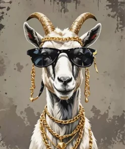 Goat Wearing Sunglasses Diamond Painting
