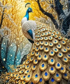 Gold Peacock Art Diamond Painting