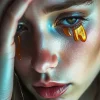 Gold Tears Woman Diamond Painting