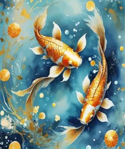 Golden Koi Diamond Painting