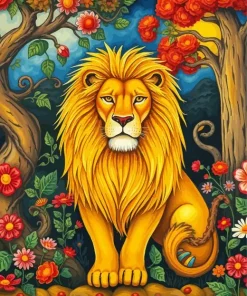 Golden Lion Art Diamond Painting