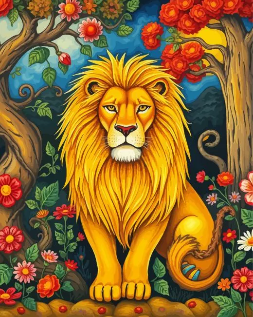 golden lion art Diamond Dotz Golden Lion Art Diamond Painting
