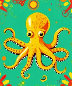 Golden Octopus Art Diamond Painting