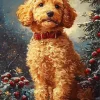 Golden Red Doodle Diamond Painting