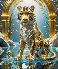 Golden Tiger Art Diamond Painting