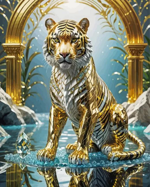 golden tiger art Diamond Paintings Golden Tiger Art Diamond Painting