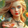 Gorgeous Girl With A Bird Diamond Painting