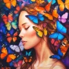 Lady With Butterflies Diamond Painting