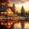 Lakeside Cabin Diamond Painting