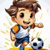 Little Cartoon Footballer Boy Diamond Painting