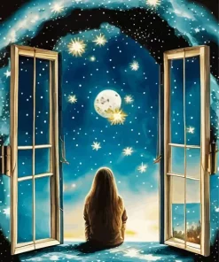 Lonely Girl Window Diamond Painting