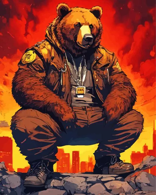 mafia bear Diamond By Numbers Mafia Bear Diamond Painting
