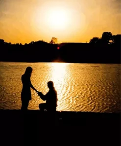 Marriage Proposal Silhouette Diamond Painting