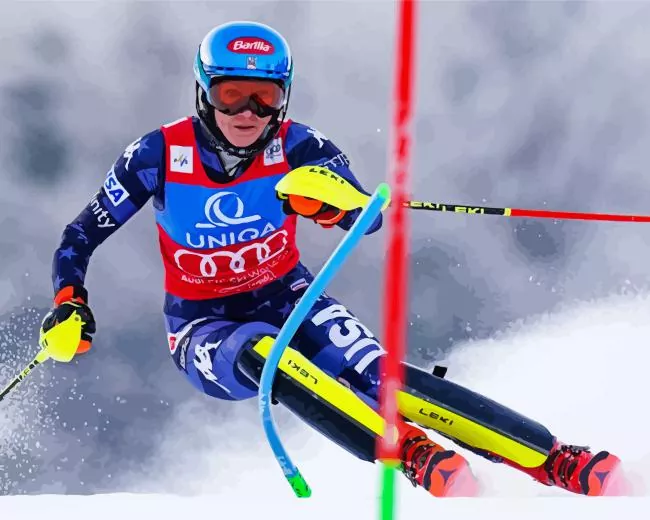 mikaela shiffrin painting by number Mikaela Shiffrin Diamond Painting