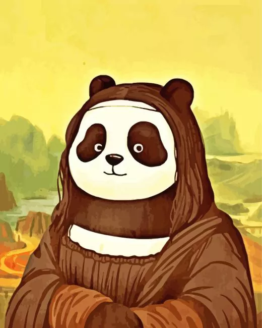 mona lisa panda Diamond Paints Mona Lisa Panda Diamond Painting