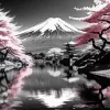 Monochrome Cherry Blossom Diamond Painting
