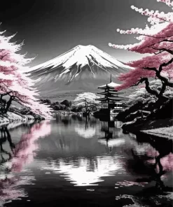 Monochrome Cherry Blossom Diamond Painting