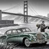 Monochrome Golden Gate Car Diamond Painting