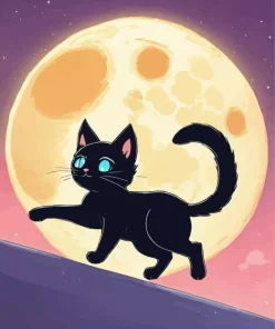Moon And Cat Diamond Painting