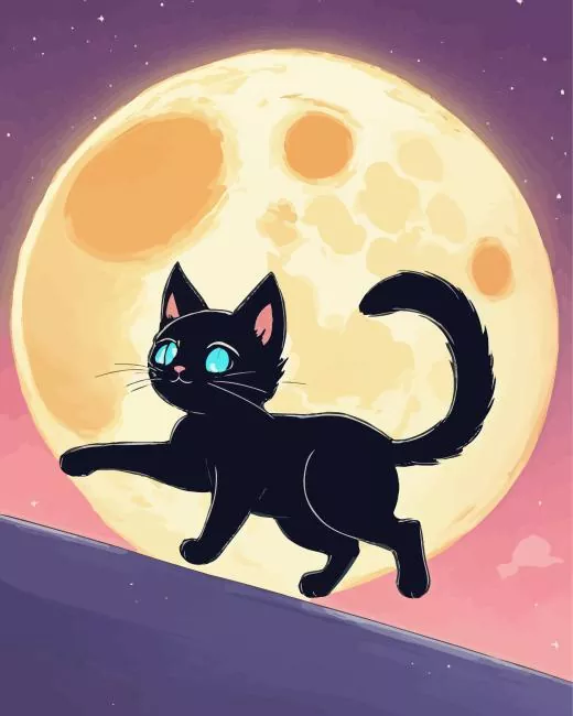 moon and cat Diamond Dotz Moon And Cat Diamond Painting