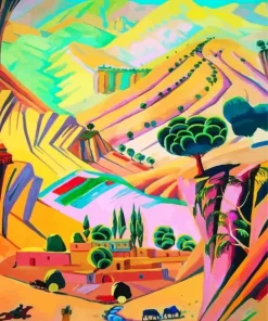 Mottled Landscape By Martiros Saryan Diamond Painting