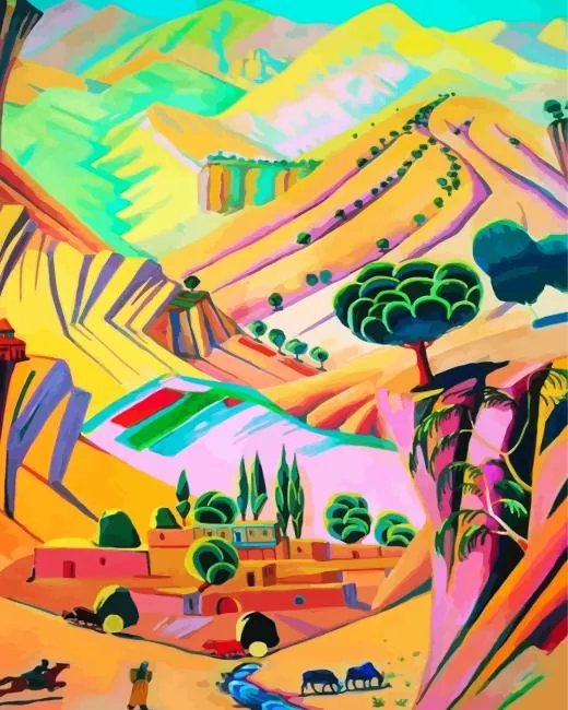 mottled landscape by Martiros saryan Diamond Dotz Mottled Landscape By Martiros Saryan Diamond Painting
