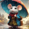 Mouse In Rain Diamond Painting
