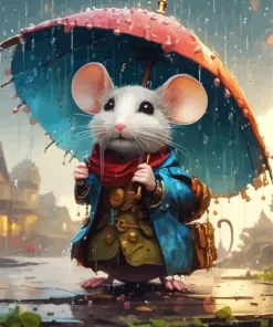 Mouse In Rain Diamond Painting