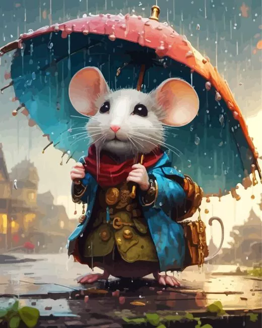 mouse in rain Diamond Paintings Mouse In Rain Diamond Painting