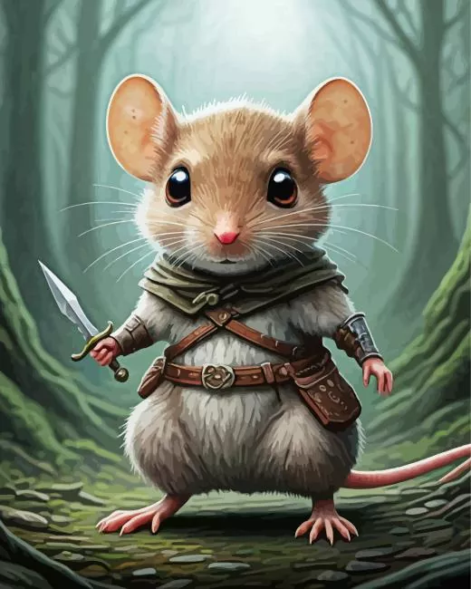 mouse warrior Diamond by Numbers Mouse Warrior Diamond Painting