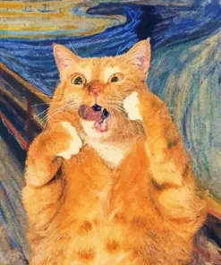 Munch Scream Cat Diamond Painting