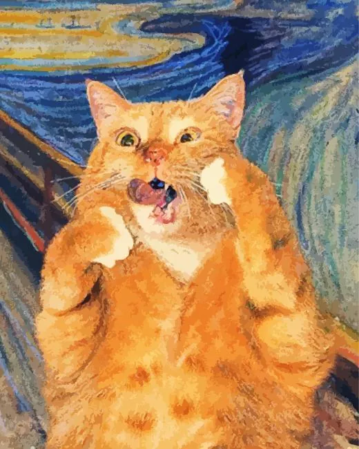 munch scream cat Diamond By Numbers Munch Scream Cat Diamond Painting