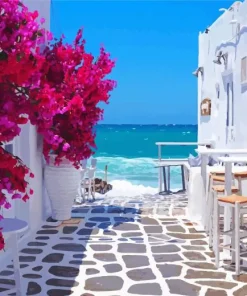Mykonos Flowers Diamond Painting