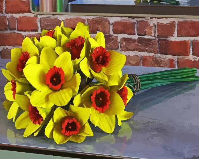 narcissus bouquet Diamond by Numbers Narcissus Bouquet Diamond Painting