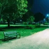 Night Park Bench Diamond Painting