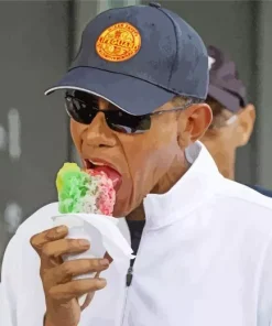 Obama Eating Ice Cream Diamond Painting