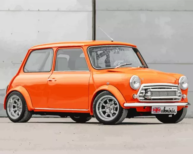 orange austin mini painting by numbers Orange Austin Mini Diamond Painting