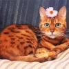 Orange Bengal Cat Diamond Painting