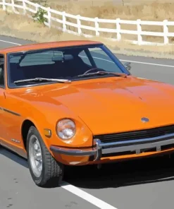 Orange Datsun Car Diamond Painting