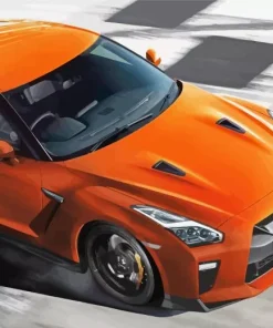 Orange Nissan GTR Diamond Painting