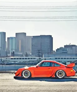 Orange RWB Porsche Diamond Painting