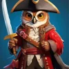 Owl Pirate Diamond Painting