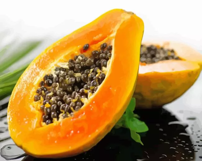 papaya fruit Diamond With Numbers Papaya Fruit Diamond Painting