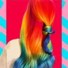 Rainbow Hair Girl Diamond Painting