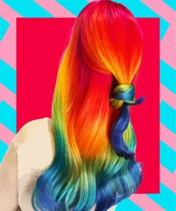 Rainbow Hair Girl Diamond Painting