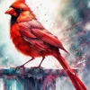 Red Cardinal In Snow Art Diamond Painting