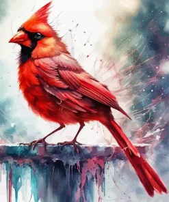 Red Cardinal In Snow Art Diamond Painting